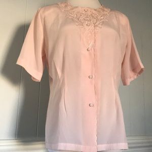 Vintage Embroidered Button Down Blouse